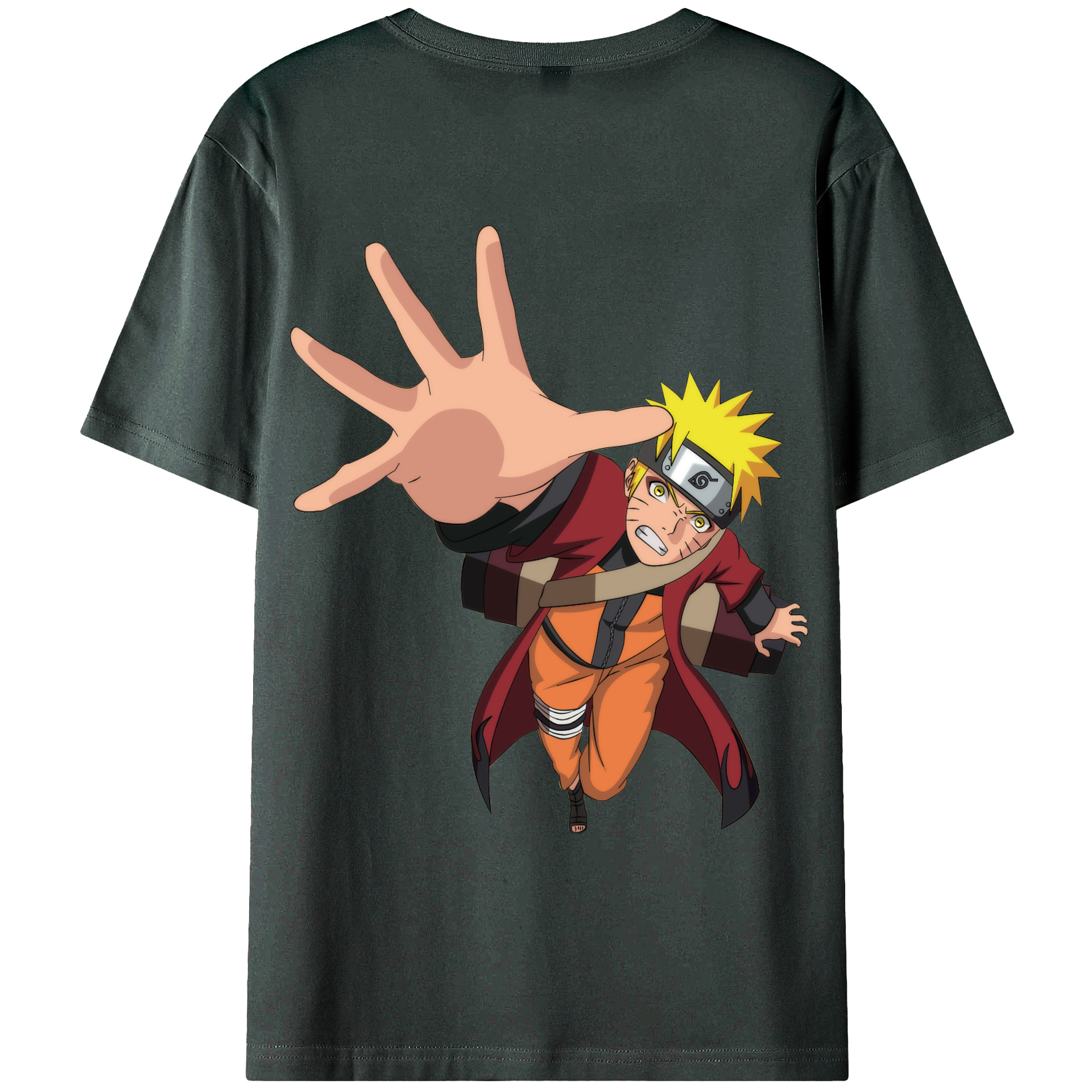 （画像用） NARUTO -ナルト- うずまき ナルト Uzumaki Naruto 綿100％ メンズ半袖Tシャツ（バックプリント） 通気性